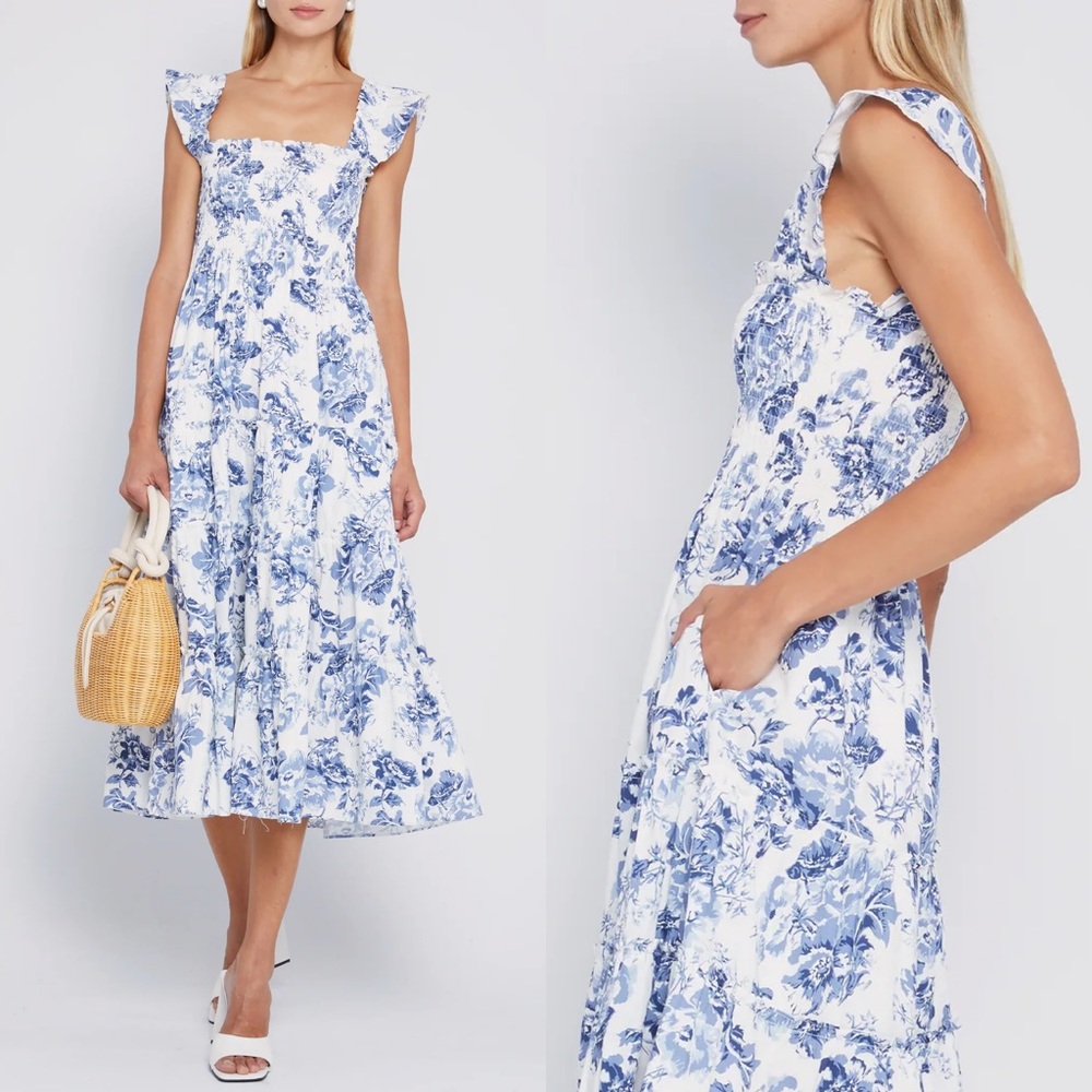 o.p.t. Calypso Dress in Blue Toile Floral Sz Small